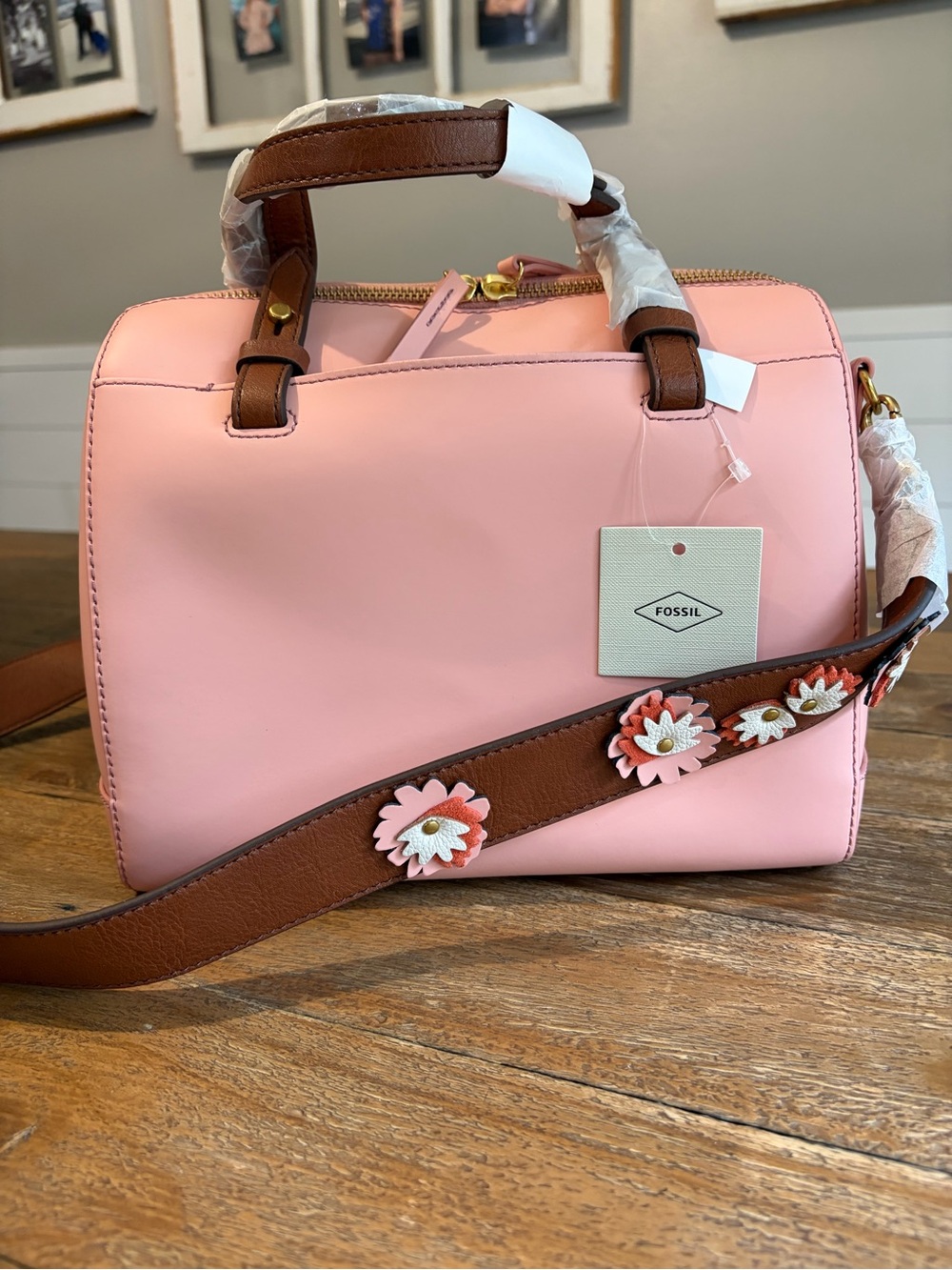 NEW! Fossil Rachel Satchel Cherry Blossom